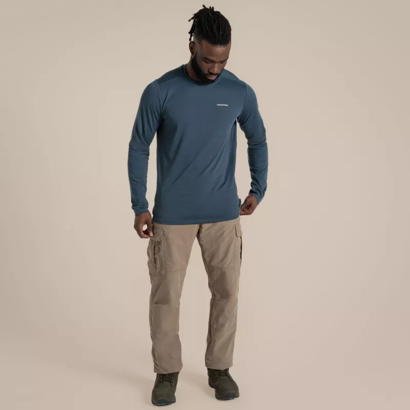 Craghoppers NosiLife Abel LS t-paita - Blue Stone (M)