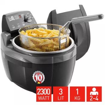 Fritel Turbo SF 4209 -uppopaistin 3L 2,3kW ruostumaton teräs/musta
