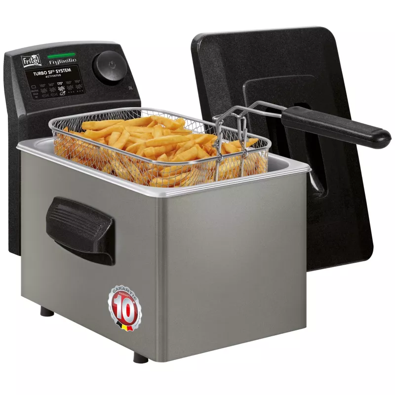 FRITEL FryTastic uppopaistin 3 L 2,3 kW antrasiitti/hopea