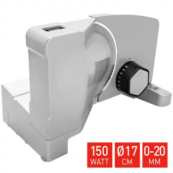 Fritel SL 3657 sähköinen leikkuukone, 150 W, ruostumaton terä, 170 mm, leikkuupaksuus 0-15 mm, hopea/musta