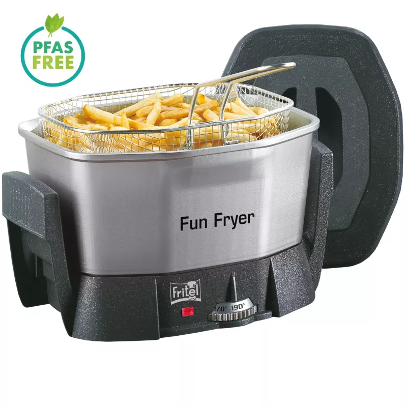 FRITEL Starter -rasvakeitin 1,5L 1400W musta/harmaa/hopea