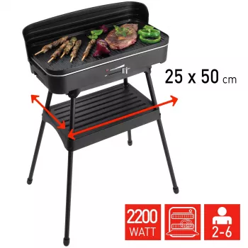 FRITEL Starter BBQ 2246 sähkögrilli jalustalla, 2200 W, musta