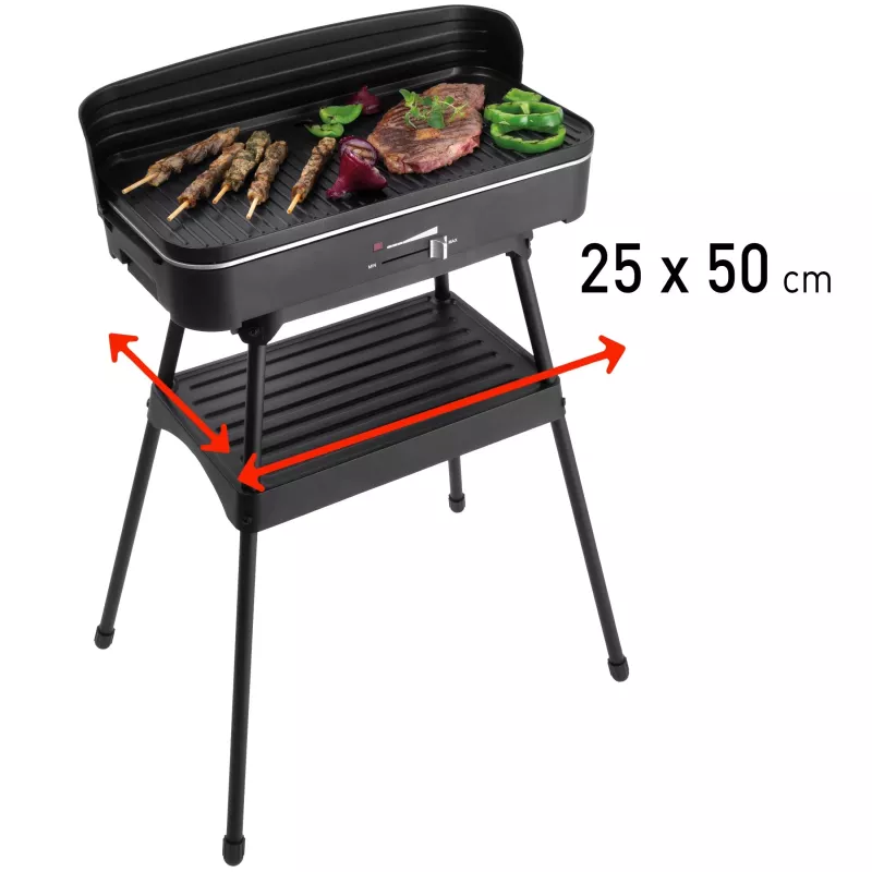 FRITEL Starter BBQ 2246 sähkögrilli jalustalla, 2200 W, musta