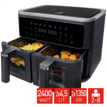 Fritel SnackTastic 8480 kiertoilmakypsennin 2 x 4,5L