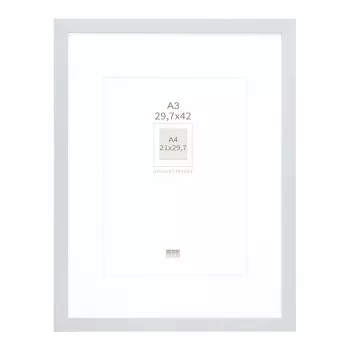 Deknudt S66KD1 P1 DIN A3 29.7x42 cm puu-hopea-valokuvakehys paspiskartonkilla
