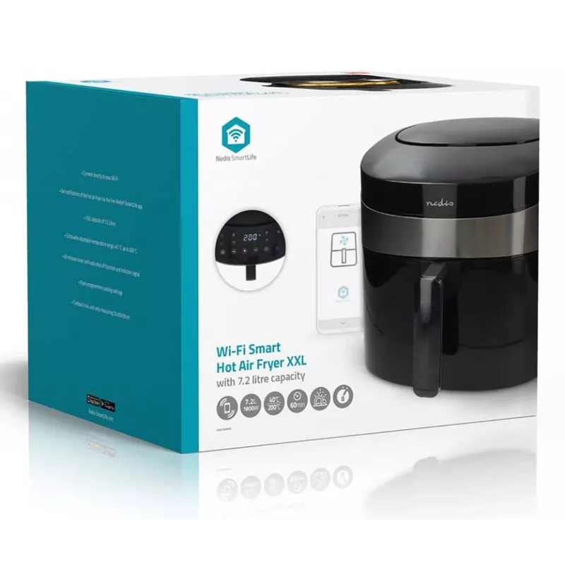 Nedis SmartLife KAAF180BKW kuumailmakeitin 7,2 L, musta