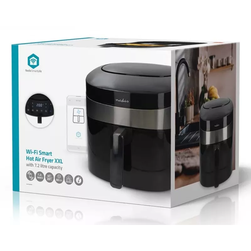 Nedis SmartLife KAAF180BKW kuumailmakeitin 7,2 L, musta