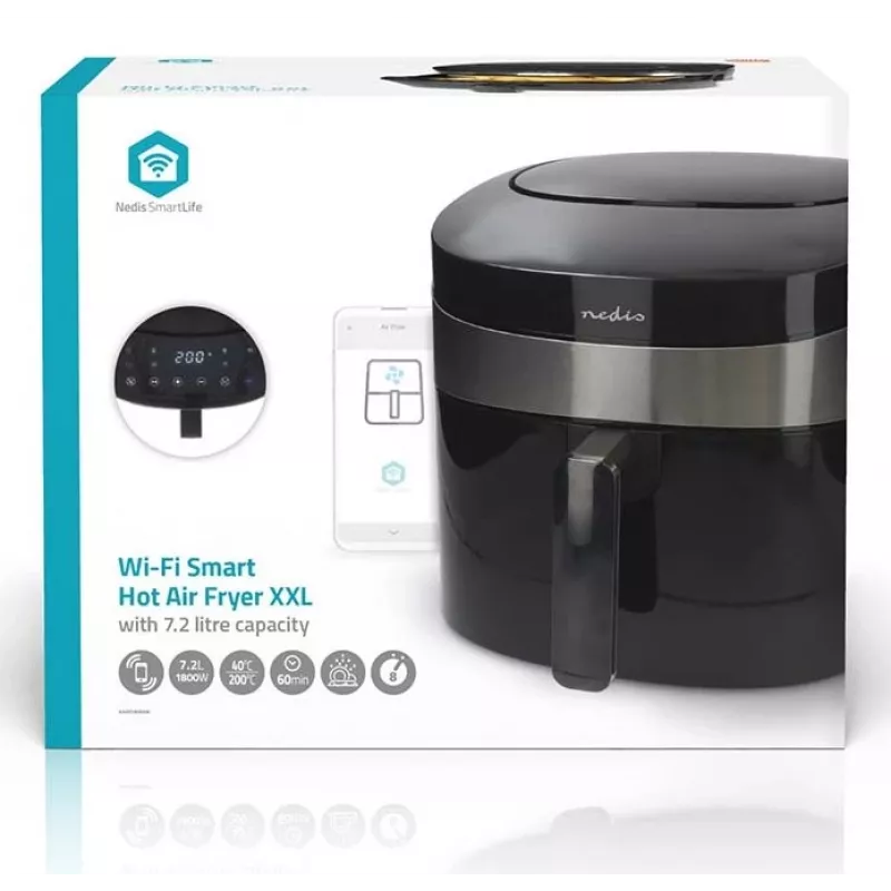 Nedis SmartLife KAAF180BKW kuumailmakeitin 7,2 L, musta