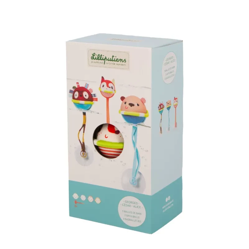 Lilliputiens 3 kpl kylpypalloja imukupeilla