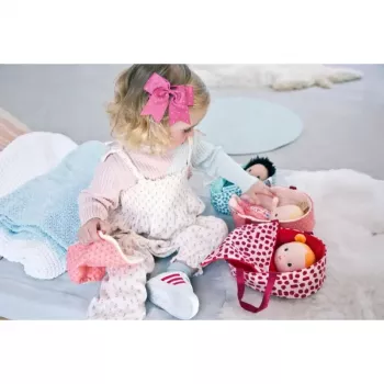 Lilliputiens Anais the Fox pehmeä nukke leikkisetti korilla, asulla ja peitolla
