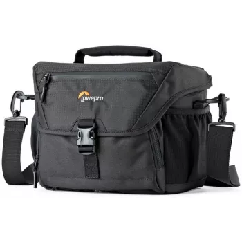 Lowepro Nova 180 AW II olkalaukku DSLR/peilittömälle kameralle objektiivin kanssa, musta