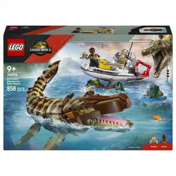 LEGO Jurassic World 76974 Tehtävä veneellä ja Mosasaurus-malli