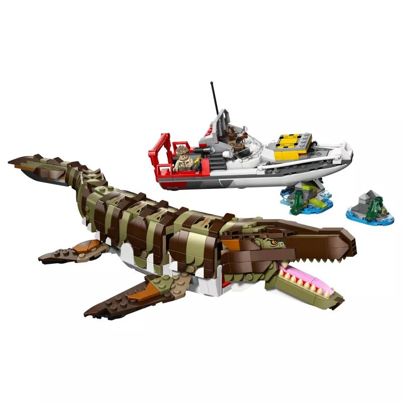 LEGO Jurassic World 76974 Tehtävä veneellä ja Mosasaurus-malli