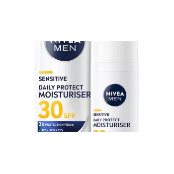 NIVEA Men Sensitive Daily Protect kosteusvoide kasvoille SPF30 50 ml