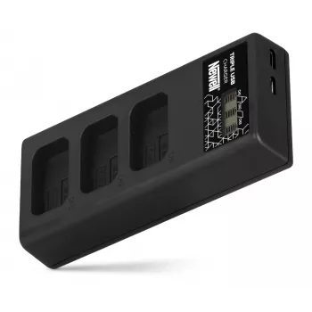 Newell CD-USB-C kolmikanavainen akkulaturi Sony NP-FW50 -akuille