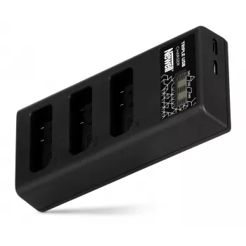 Newell CD-USB-C 3-kanavainen akkulaturi Nikon EN-EL14 -akuille