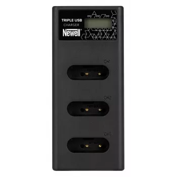 Newell CD-USB-C kolmikanavainen akkulaturi Sony NP-BX1 -akuille
