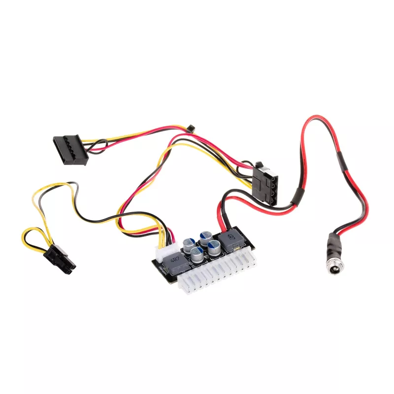 Akyga AK-CA-38 PICO-PSU DC/ATX-virtalähdeadapteri, 120 W, 12 V DC -tulo, 24-pin ATX, P4, SATA, Molex
