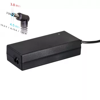 Akyga AK-ND-45 kannettavan tietokoneen virtalähde HP:lle, 120 W, 19,5 V / 6,15 A, 4,5 x 3,0 mm nastalla