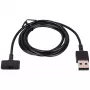 Akyga AK-SW-23 magneettinen USB-latauskaapeli Fitbit Ionic -kellolle, 1 m, musta