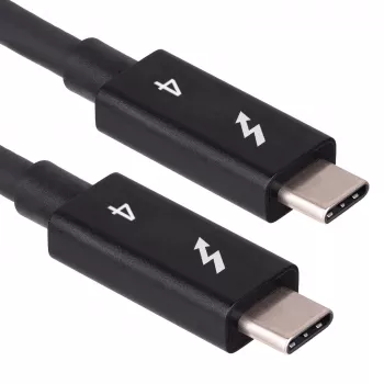Akyga AK-USB-33 USB-C–USB-C Thunderbolt -kaapeli, 40 Gbit/s, 100 W, 0,5 m, musta