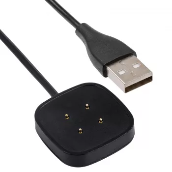 Akyga AK-SW-27 magneettinen USB-latauskaapeli Fitbit Versa 3 / Sense -kelloille, 1 m, musta