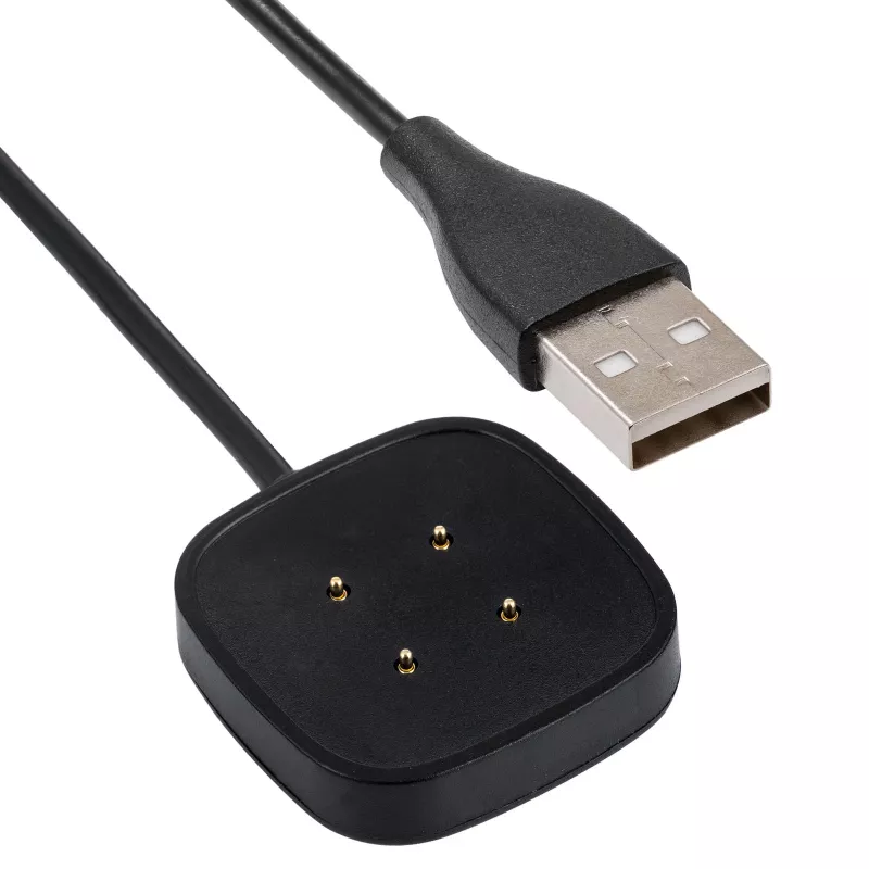 Akyga AK-SW-27 magneettinen USB-latauskaapeli Fitbit Versa 3 / Sense -kelloille, 1 m, musta