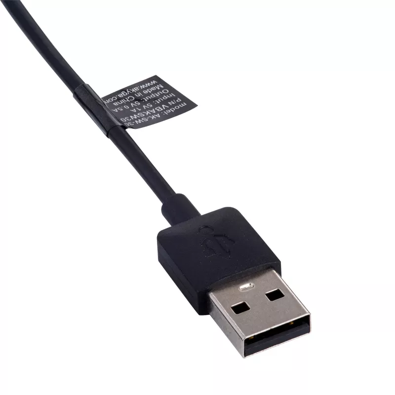 Akyga AK-SW-30 magneettinen latauskaapeli Amazfit Cor A1702 -kelloille, USB-A, 1 m, musta