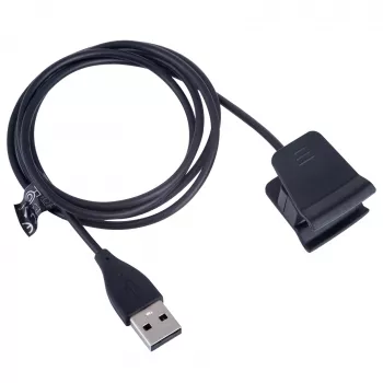 Akyga AK-SW-35 latauskaapeli Fitbit Alta HR -kelloille, USB-A, 1 m, musta
