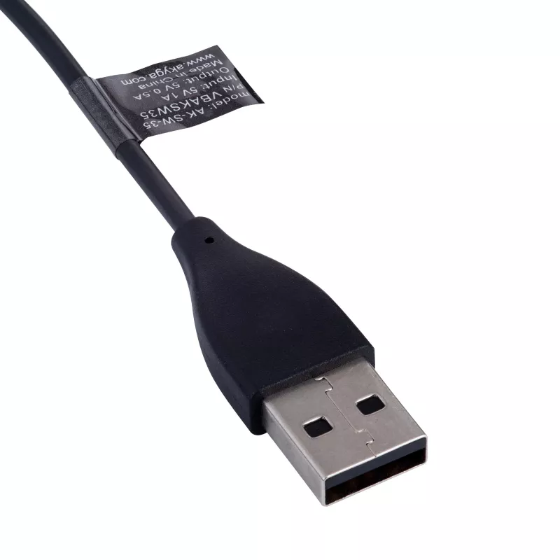 Akyga AK-SW-35 latauskaapeli Fitbit Alta HR -kelloille, USB-A, 1 m, musta