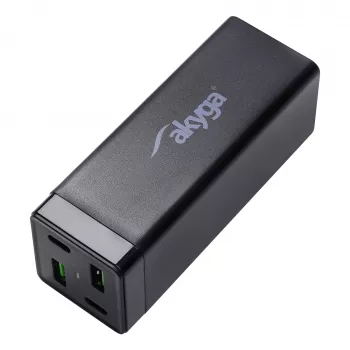 Akyga Charge Brick AK-CH-17 USB-laturi 65 W, 2 x USB-C PD + 2 x USB-A QC 4+, musta