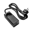 Akyga AK-CH-21 GaN-USB-laturi 65 W, 2 x USB-C + USB-A, pistorasialla, 1,5 m, musta