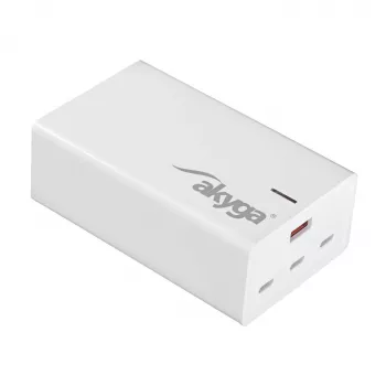 Akyga AK-CH-25 GaN-pöytä-USB-laturi 140 W, 3 x USB-C PD + USB-A, valkoinen