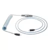 Akyga AK-USB-49 Aviator-spiraalikaapeli USB-C – USB-C GX16-pistokkeella, USB 2.0, 3 m, valkoinen