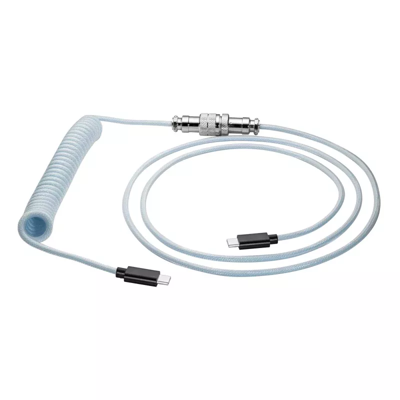 Akyga AK-USB-49 Aviator-spiraalikaapeli USB-C – USB-C GX16-pistokkeella, USB 2.0, 3 m, valkoinen