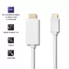 Qoltec USB 3.1 Type-C uros - HDMI Type-A uros sovitinkaapeli, 4K, Alternate Mode, 1 m, musta