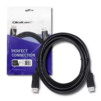 Qoltec DisplayPort 1.4 kaapeli uros-uros 3 m 8K musta