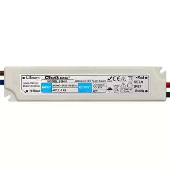 QOLTEC LED-hakkurivirtalähde IP67 20W 12V 1,6A vesitiivis