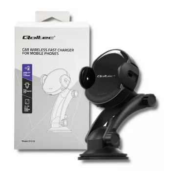 Qoltec PRO langaton autolaturi IR-pidikkeellä 15W QC 3.0 USB Type-C musta