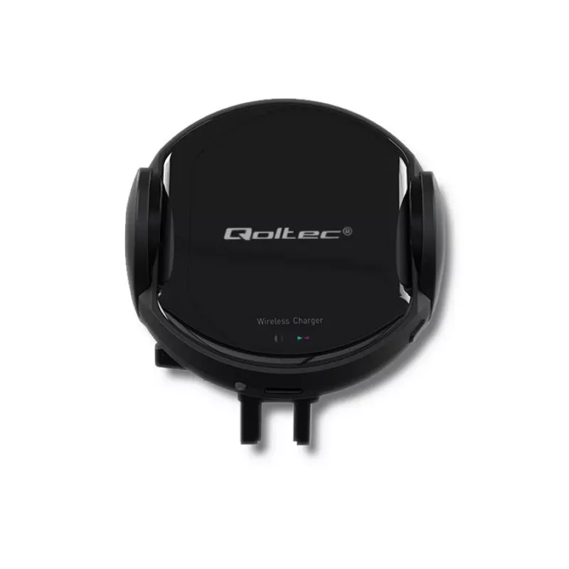 Qoltec PRO langaton autolaturi IR-pidikkeellä 15W QC 3.0 USB Type-C musta