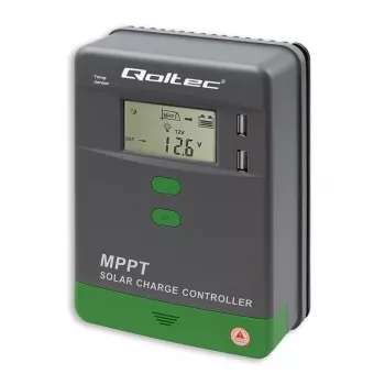 Qoltec MPPT-aurinkolataussäädin 10A 12V/24V lämpötila-anturilla LCD-näyttö 2x USB GEL LiFePO4