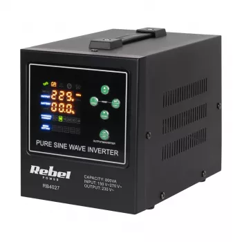 Rebel POWER-800-LFP4 puhdas siniaalto -invertteri/laturi 12V 230V 800VA/500W