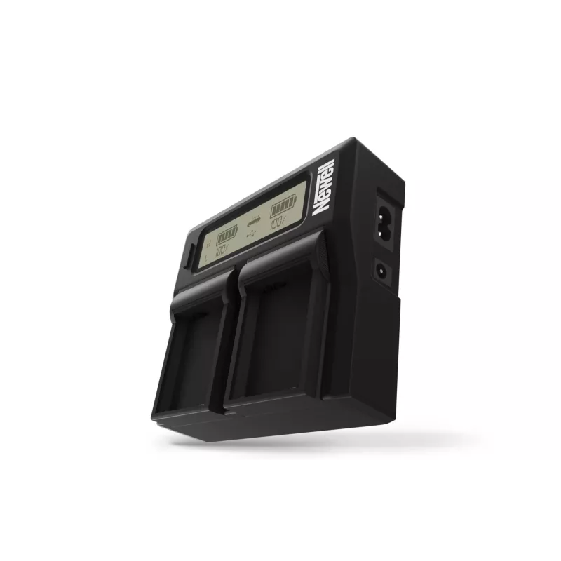 Newell kaksikanavainen LCD-laturi Canon LP-E6 -akuille
