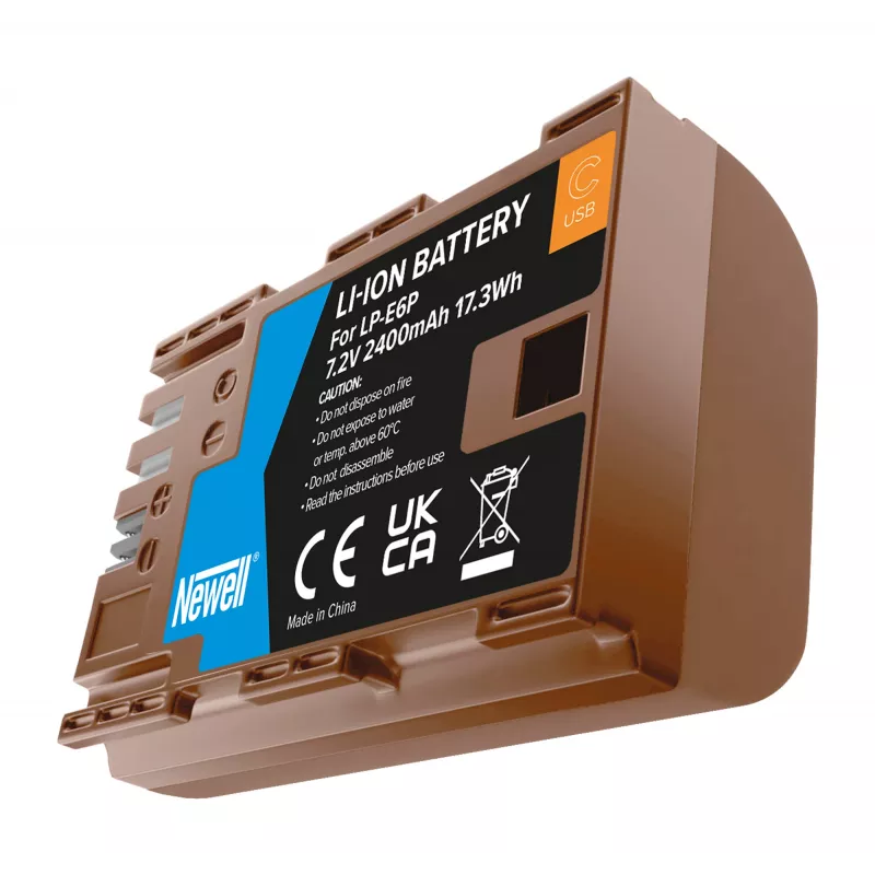 Newell vara-akku LP-E6P USB-C:llä Canonille