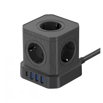 Newell GaN Power Cube 9W1 jatkojohto musta