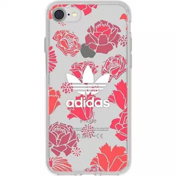 Adidas Apple iPhone 6/6s/7/8 Clear Case Flowers punainen
