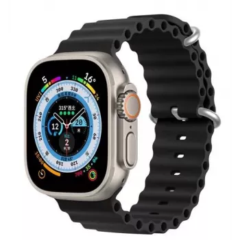 Dux Ducis silikoniranneke Apple Watch 8/7/6/5/4/3/2/SE (38/40/41 mm) - musta