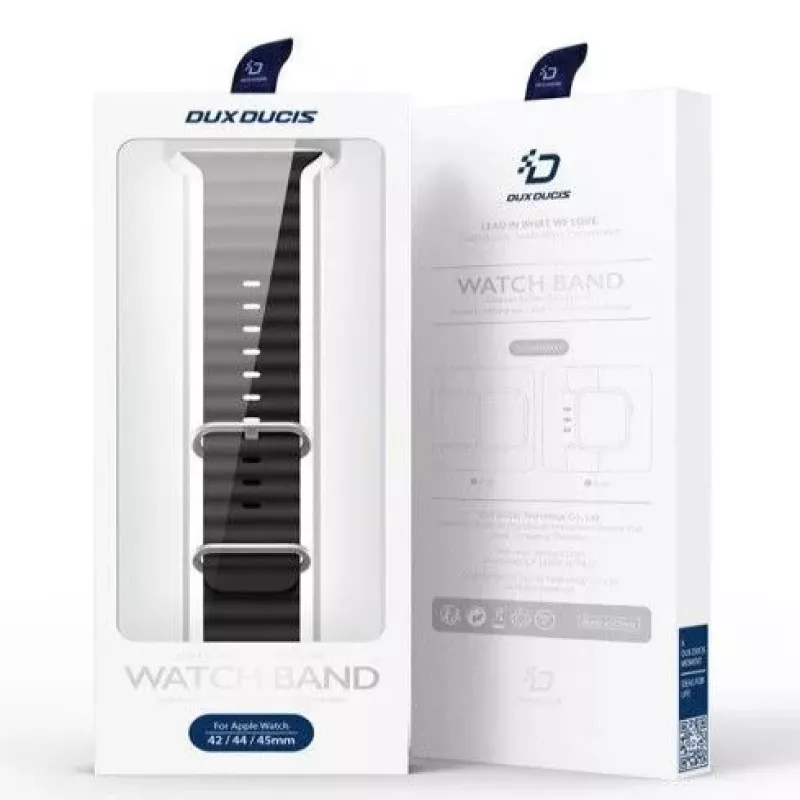 Dux Ducis silikoniranneke Apple Watch 8/7/6/5/4/3/2/SE (38/40/41 mm) - musta