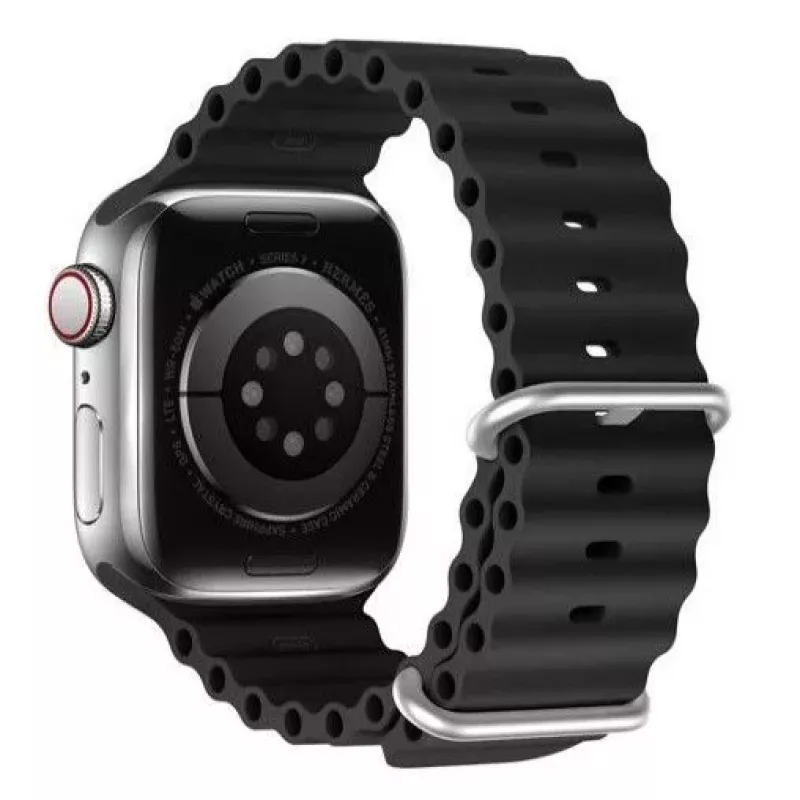 Dux Ducis silikoniranneke Apple Watch 8/7/6/5/4/3/2/SE (38/40/41 mm) - musta