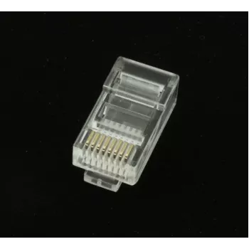 Gembird LC-8P8C-001/50 RJ45 Cat5e liitin 8P8C 30µ kultapinnoite 50 kpl:n pakkaus läpinäkyvä